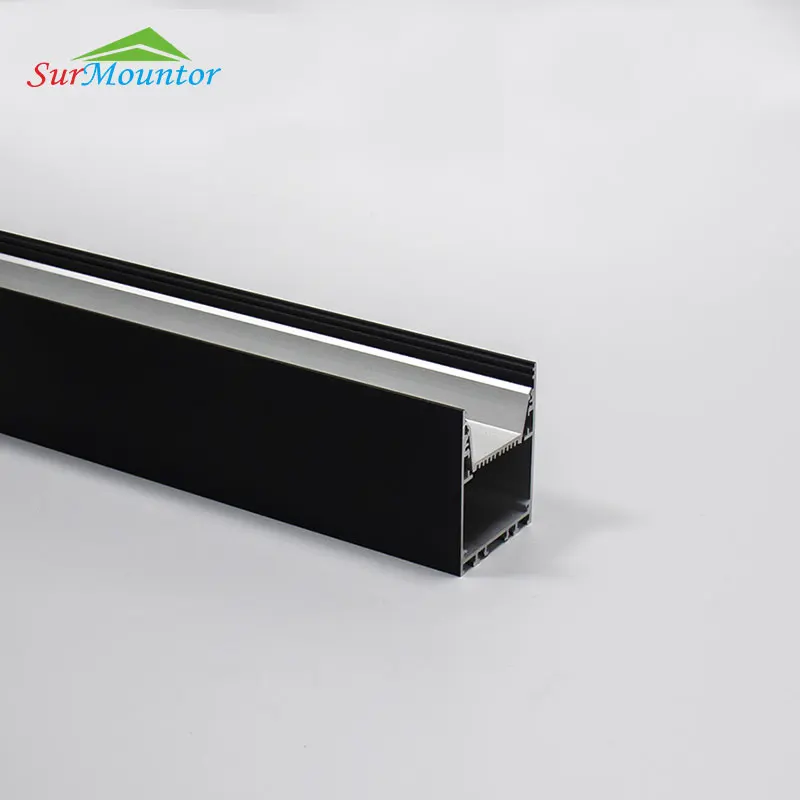 aluminum led profile pendant lights ceiling lights with black diffusers 55*70 40W