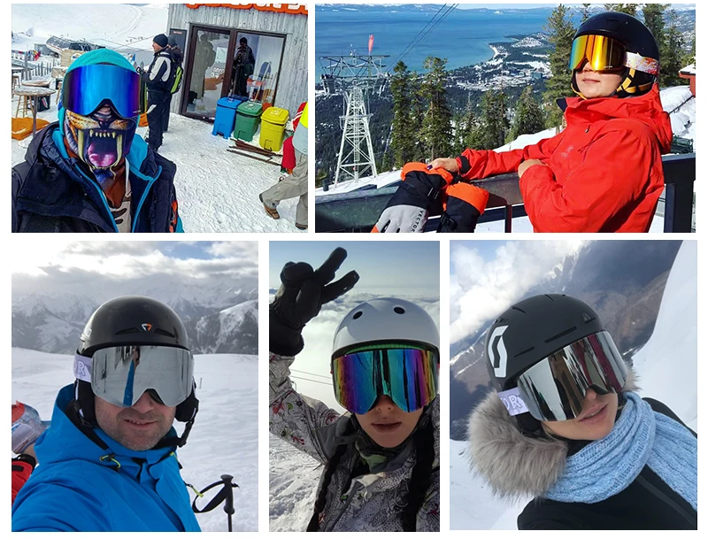 Lunettes de Ski rondes Anti-brouillard et Anti-neige pour hommes et femmes, solaires, avec Protection UV 400, pour la neige, doubles, pour adultes