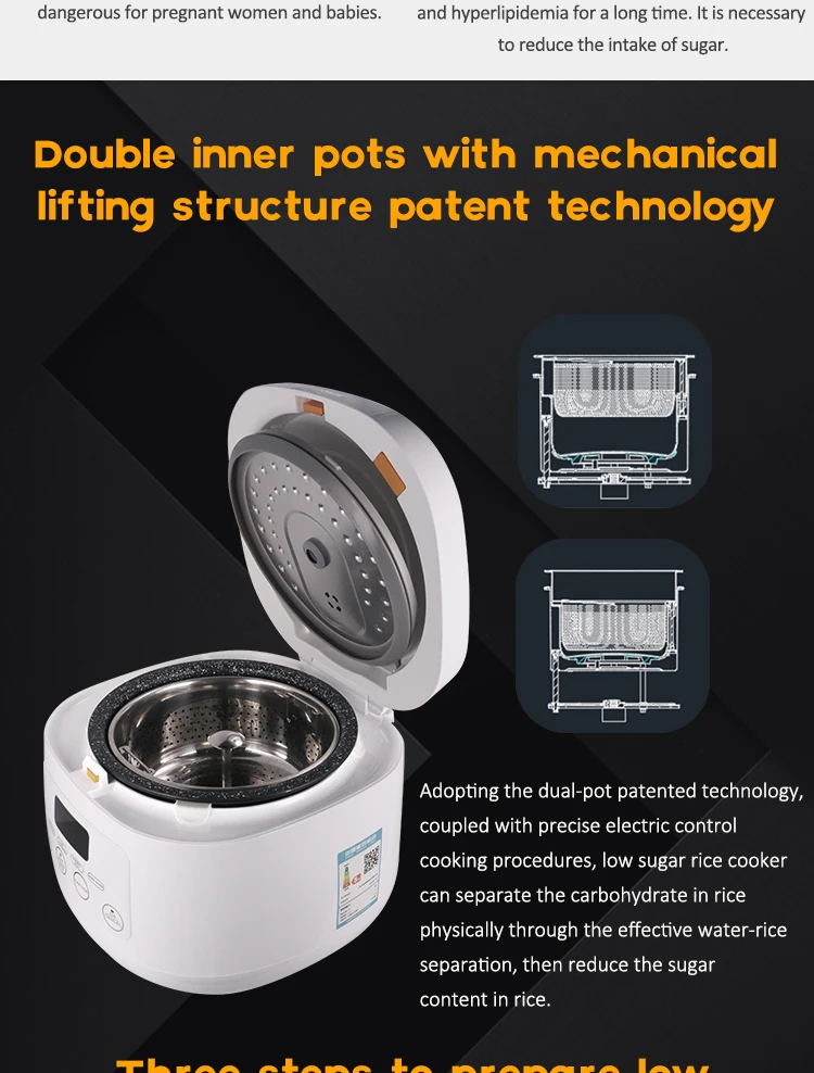 Low Sugar Rice Cooker Diabetes Rice Cooker Deluxe Electric Multi Big