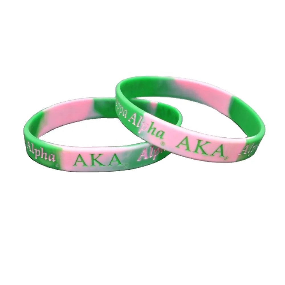 

All Groups Sorority Greek Letters Bracelet Pink And Green Color Wristband Greek Shop Bracelet