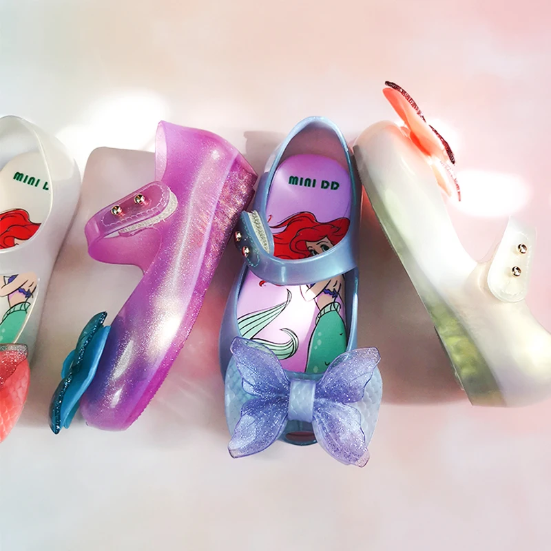 

MINI DD Summer Children Jelly Sandals For Girls Mermaid Cartoon Princess Designer Sandals Kids Cute Baby Girl Shoes