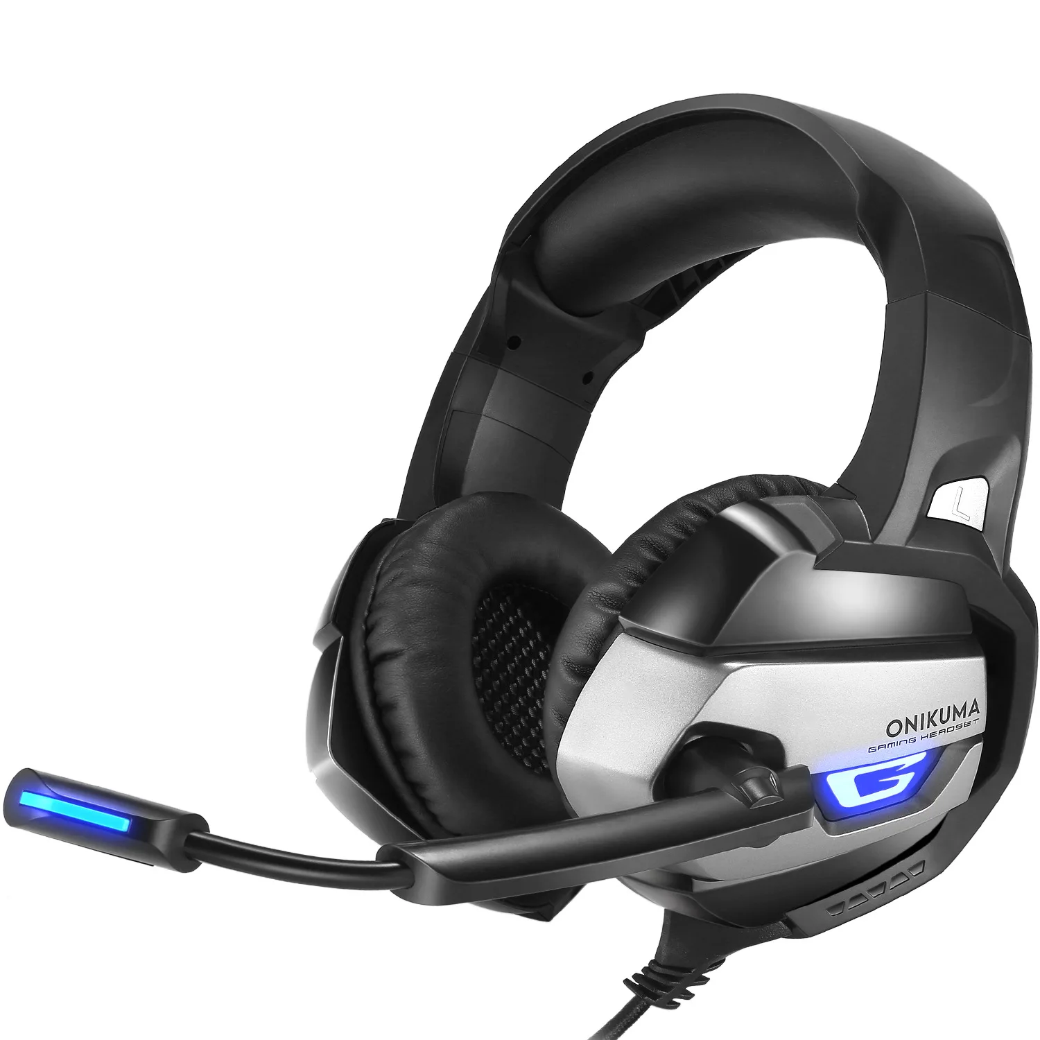 

PC gaming Headset Headphone K5 With Mic Led Light gaming Headset Headphone earphones, Black