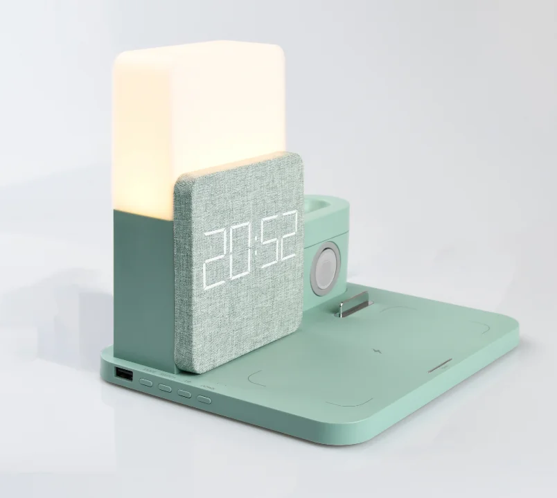 

Original Factory OEM 2021 Amazon Best Selling Desk Lamp Wireless Charger Night Lamp Digital LED Clock Charging Station