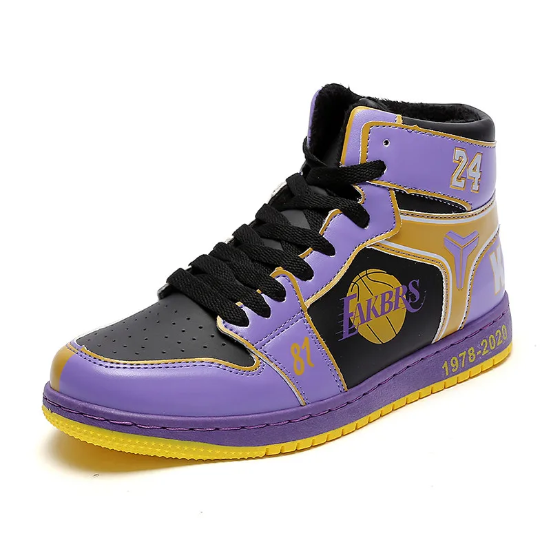 

High quality autumn and winter Plush men's shoes cartoon hand painted board shoes