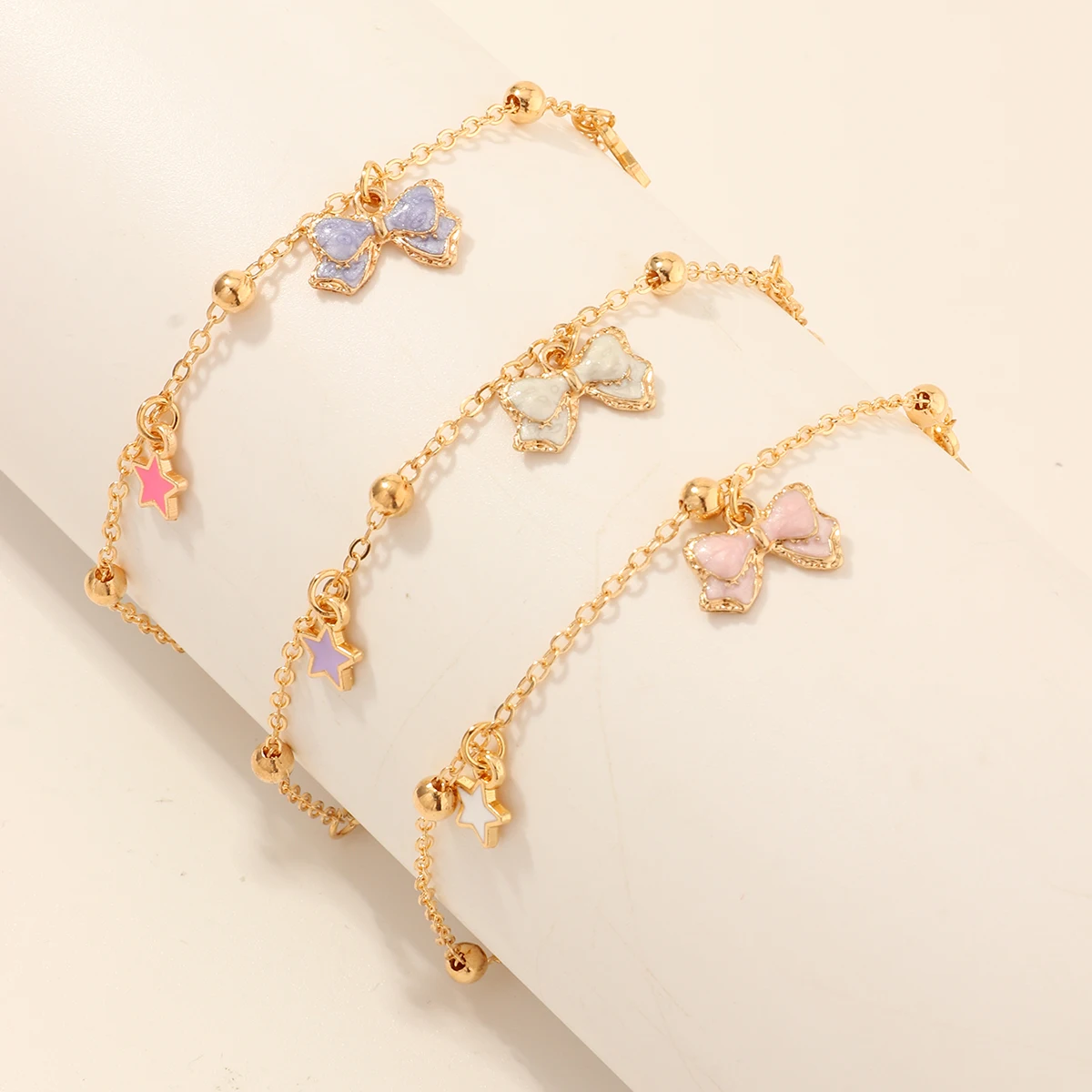 

3 Piece/Set Butterfly Flower Bracelet Street Style Chain Bracelet Korean Fashion Bracelet Jewelry Gifts For Women