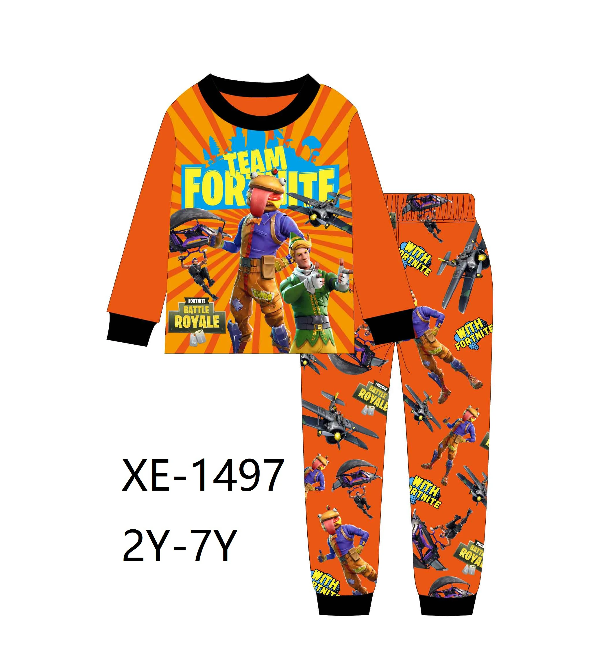 

Wholesale Cotton Kids Cartoon square building block man Cotton Pajamas boy Long Sleeve Sleepwear For Kids
