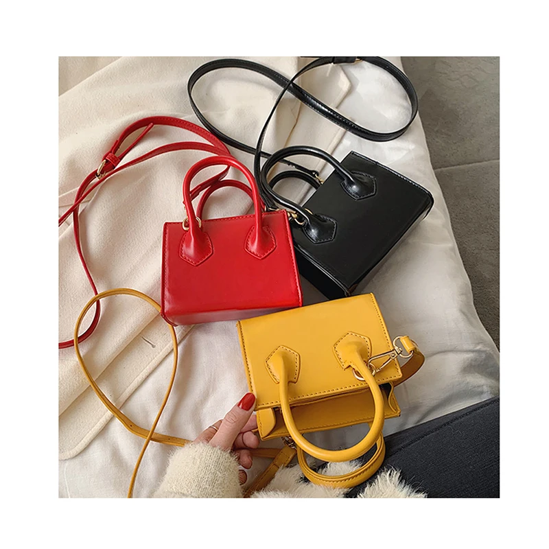 

Female Pure Color Totes Luxury Mini Hand Bags Brand Purses Handbags 2020 Women Designer Small Chunky Shoulder Crossbody Bags