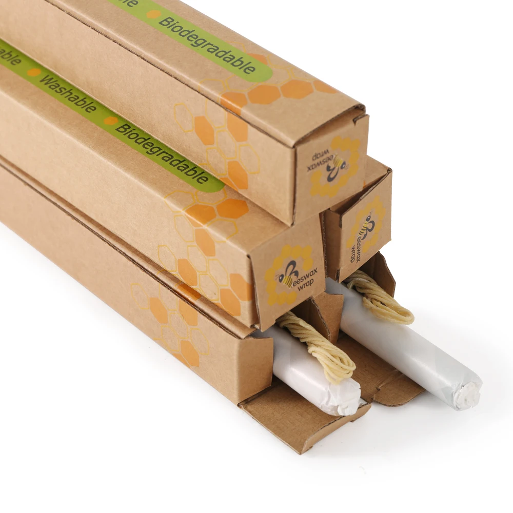 
Direct Factory Customizable Natural Eco-friendly Reusable Organic cotton Beeswax Food Wrap Roll 