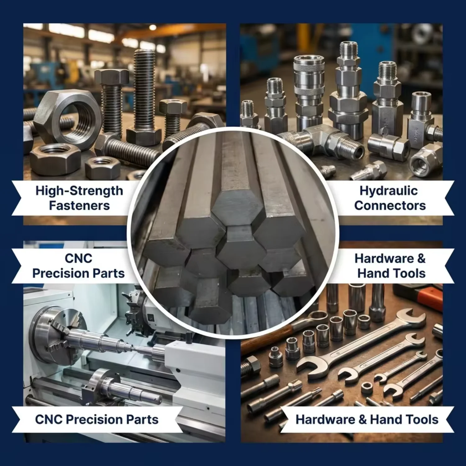 Stainless Steel Hexagonal Bar 304 316L Various Sizes for Mechanical Fastener Manufacturing