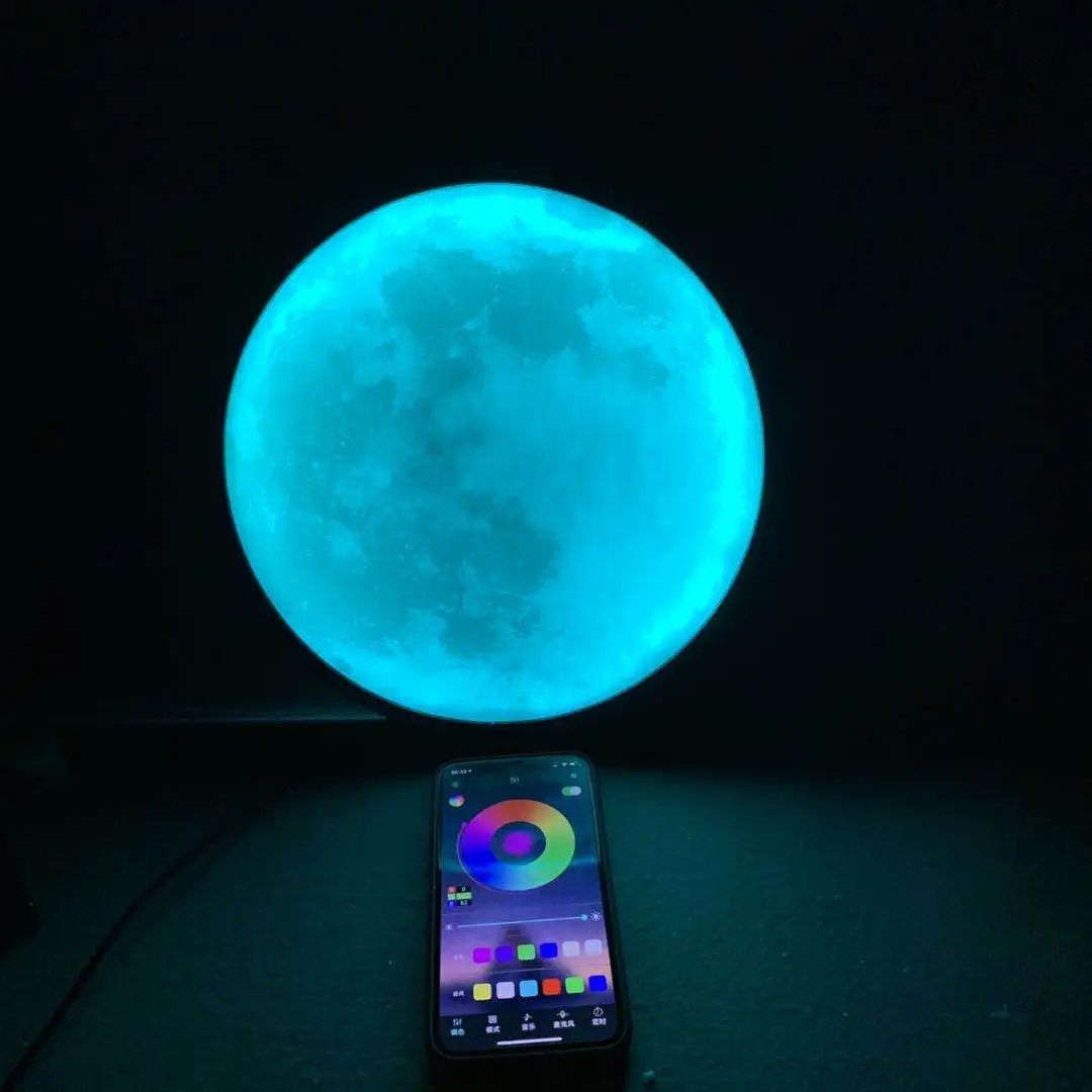 

Upgrade type Moon living room decorated mirror changeable color with APP control