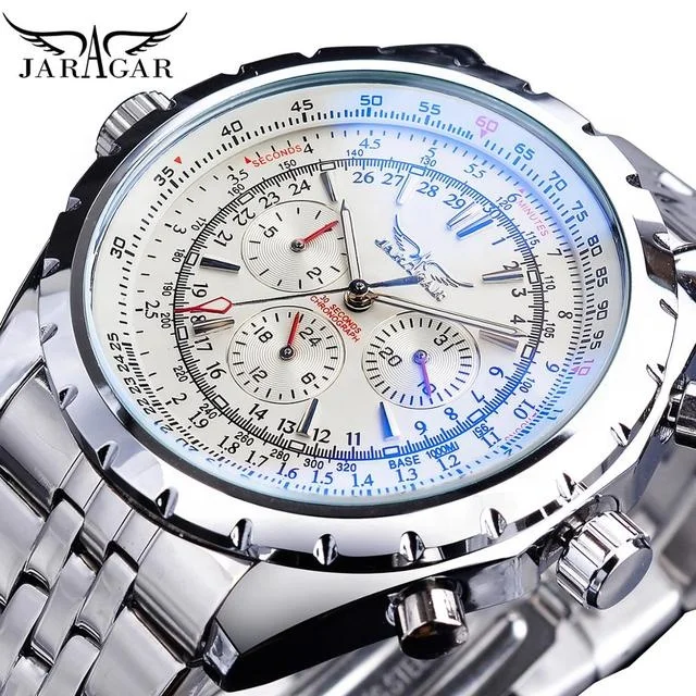 

New Hot Selling Stainless Steel Watch Bands Jaragar Men Tourbillon Fashion Casual Large Dial Hollow Automatic Mechanical Watches, According to reality