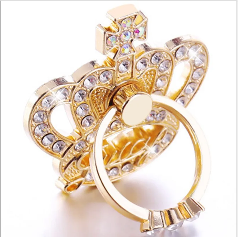 

Luxury Diamond Shiny Metal Mobile Phone finger Ring Stand Stick Socket 360 Holder Cell Phone Telephone Support for mobile phones