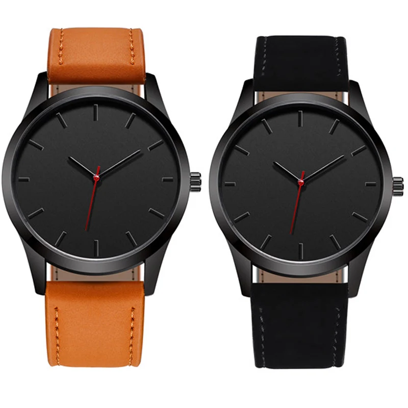 

Simple Watches for Men Leather Band Fashion Unique Factory Direct Wrist Man Watch, 3colors
