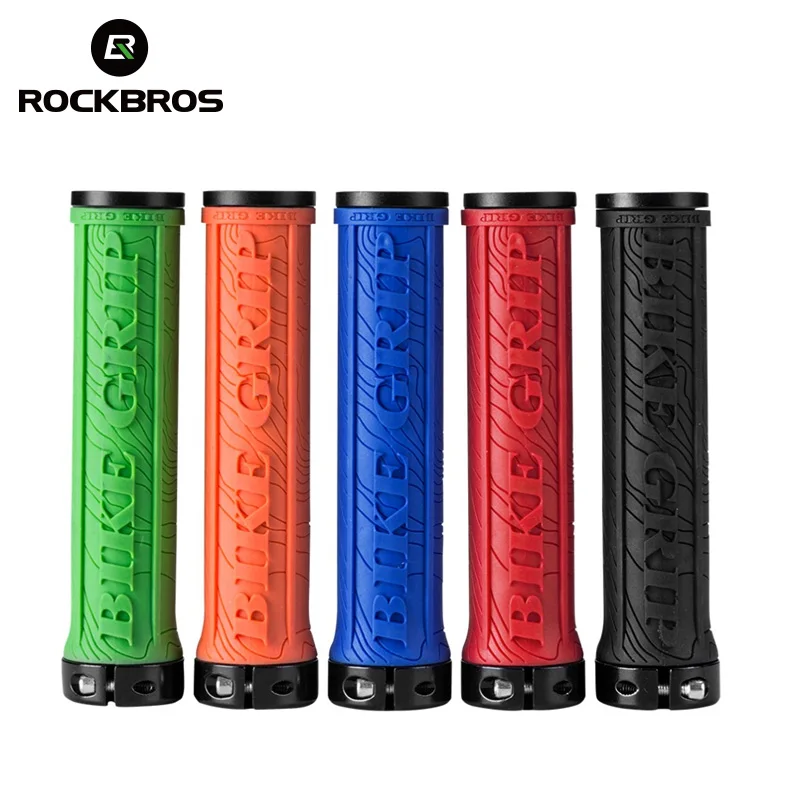

ROCKBROS TPR Rubber Bike Grips Bicycle Handlebar Mtb Grips Soft 3D Anti-skid Lock On Handle Bar Cycling Parts Bike Accessories, Red,gray,blue