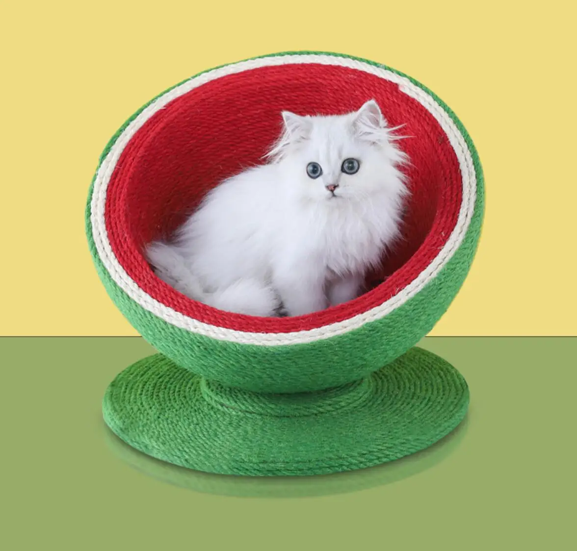 

Cat Scratching Board Red Watermelon Shaped Sisal Balcony Cat Bed Easy to Clean Pet Supplies Cats Furniture