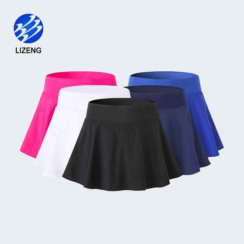 

Adult Women Active Cheerleading Golf Lightweight Skort Tennis Skirt For Girls, Blue , black , white , navy , rose red