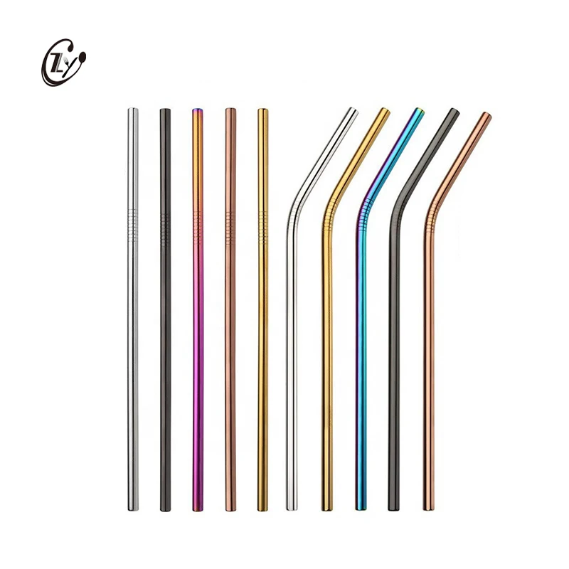 

Wholesale Eco Metallic Food Grade 304 Stainless Steel Straw Gold Drinking Straws With Customized Logo, Silver,gold,rose gold,colorful,black,purple,blue