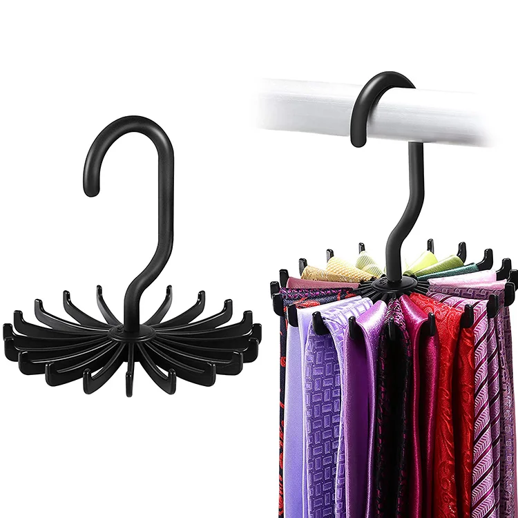

Tie Rack Belt Hanger Holder Hook for Closet Organizer Storage/ Tie hanger, Black