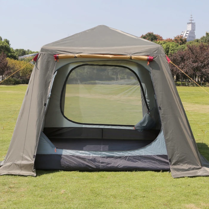 

Good Quality 420D Oxford Cloth Luxury Automatic Large Camping Cube Tent, Brown