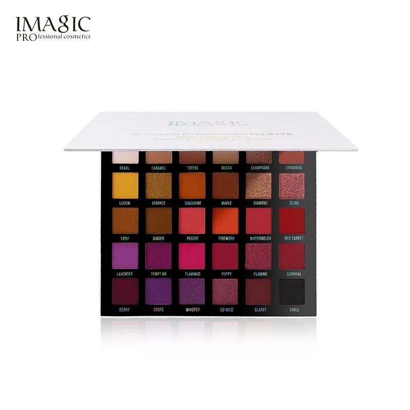 

IMAGIC Cosmetics Wholesale high quality 30 color high pigment long lasting eyeshadow palette high color rendering eye shadow