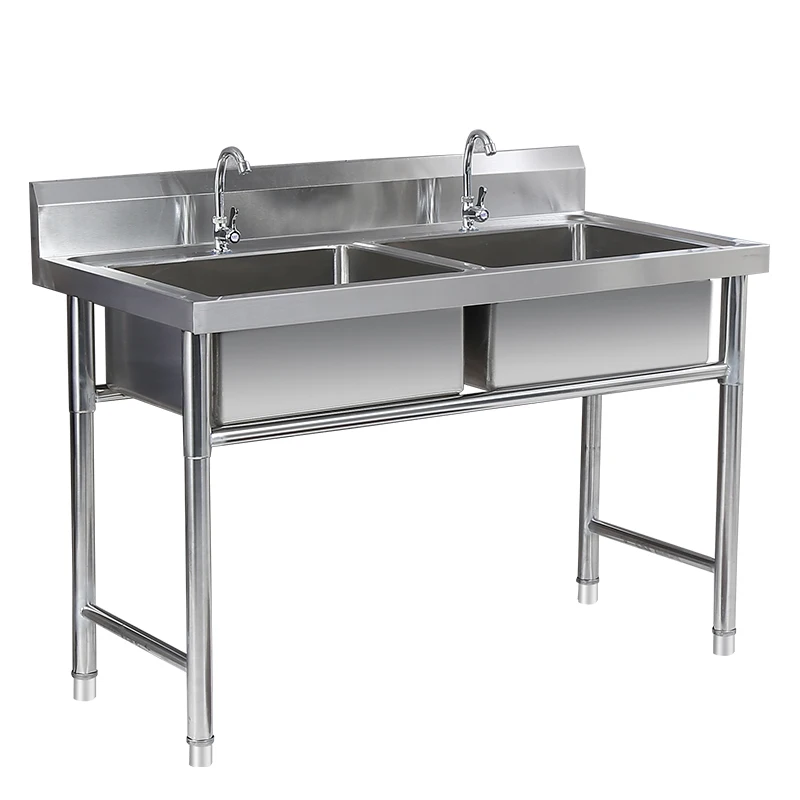 Commercial Sink Stainless Steel 3 Bowls Splashback Size Can Be ...