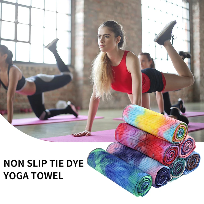 

183*63cm Tie Dye Towel Non Slip Yoga Blanket Microfiber Fitness Mat Absorb Sweat Pilates Sport Training for Gym Exercise