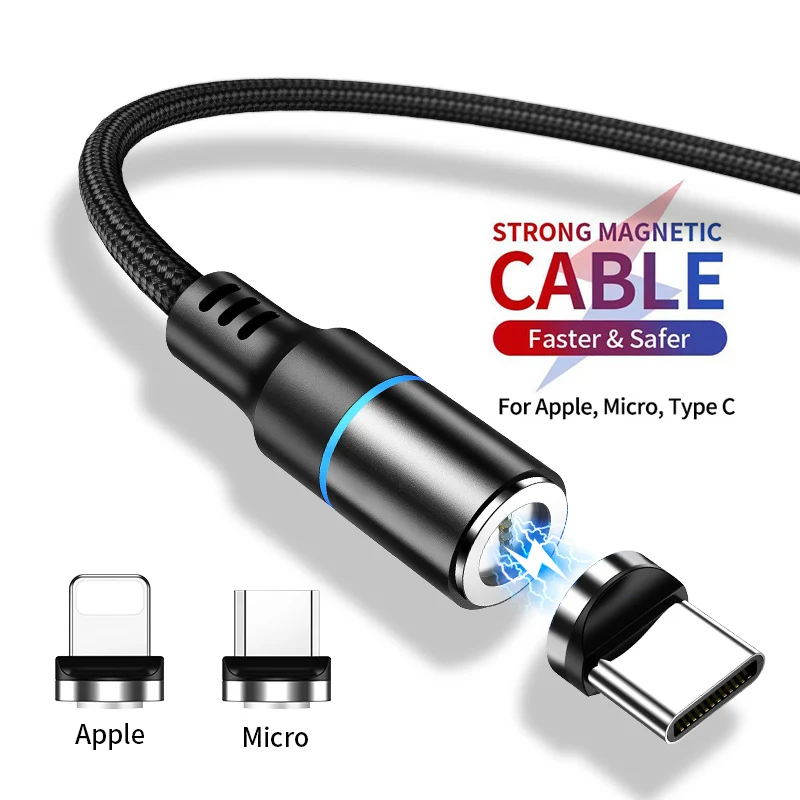 

magnetic charging cable innovative products 2020 lightning cable mobile phone Flowing Light Led 3 in 1 magnetic usb cable