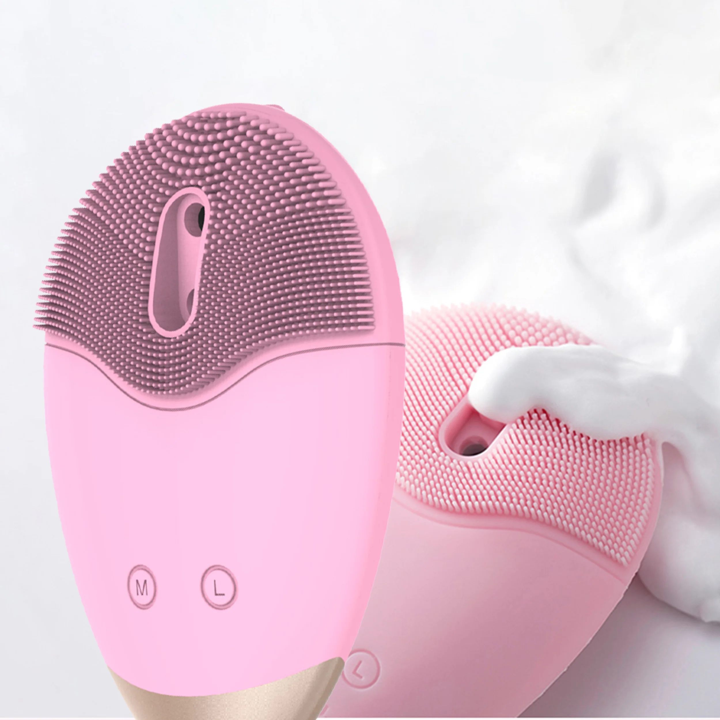 

Popular Exfoliators automatic foaming Sonic silicone Facial Cleansing Brush Silicone Face mask Cleaning Brush, Pink, black, green or customized