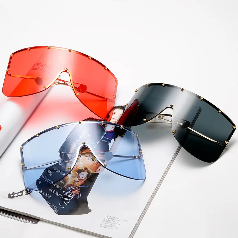 

Fashion Classic Oversized Protection Windproof Unisex Visor sun glass face sunglasses, 7colors