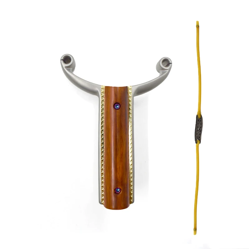 

High quality hunting slingshot stainless steelslingshot with rubber band outdoor hunting fish slingshot, Wooden color