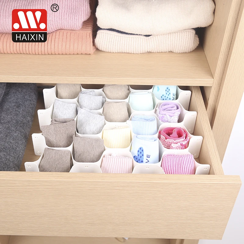 

Plastic multifunctional DIY rack Clothes Dresser Underwear divider Storage Drawers Organizer For household, White, grey, can be customized