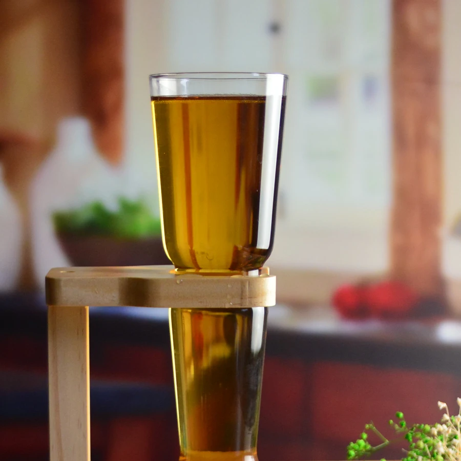 Customized New Fashion 550ml Long Yard Glass Beer Glass With Wood Stand For Beerfest Buy