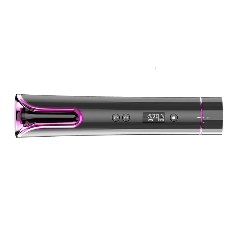 

Cordless Automatic Hair Curler Iron Wireless Curling Iron USB Rechargeable Air Curler for Curls Waves LCD Display Ceramic Curly