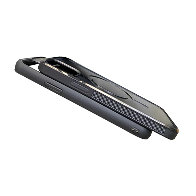 

for iPhone 12 in Stock TPU groove external groove magnetic phone case, Black