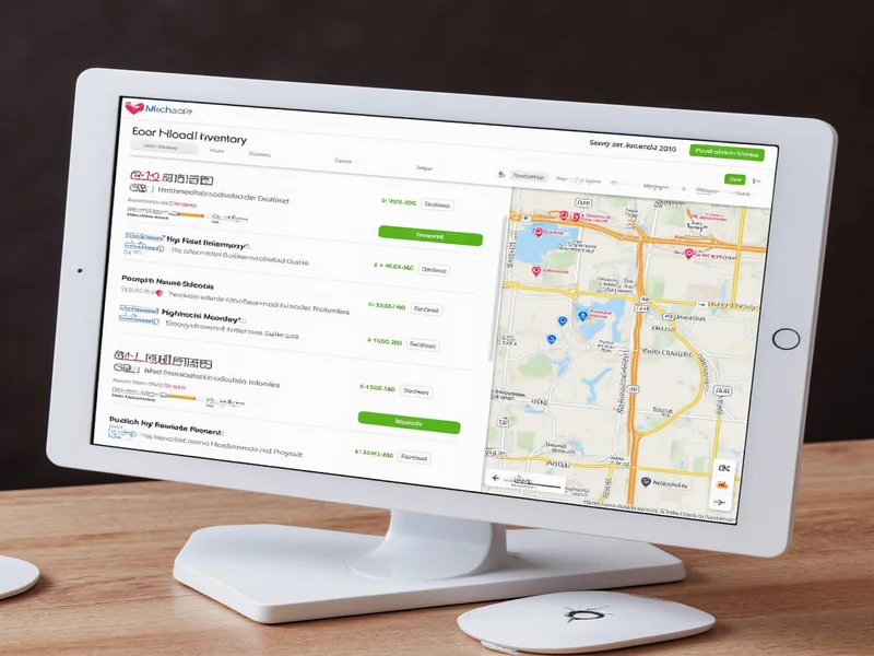 Michaels store locator interface with inventory status indicators
