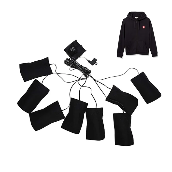 

USB 8 in 1 heating pad for winter women men's hoodies