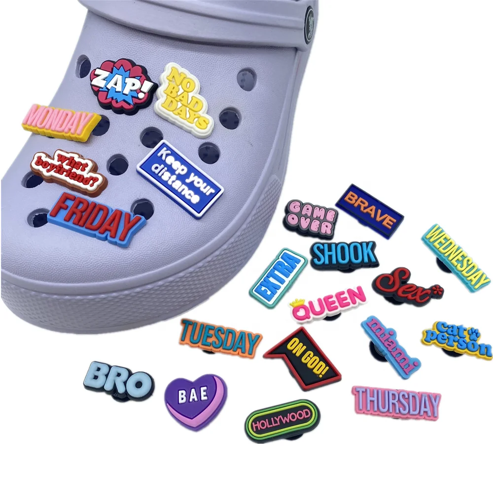 

Hot word Vibe wholesale gifts clog shoe charms shoes decoration for charm shoe shook custom diy business logo