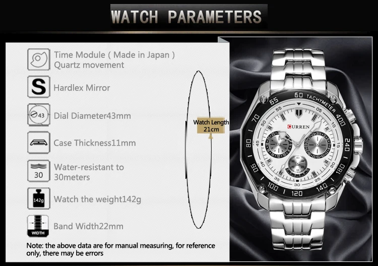 Curren Brand Luxury Mens Watch Waterproof Fashion Sport Quartz Wristwatch Male Watch