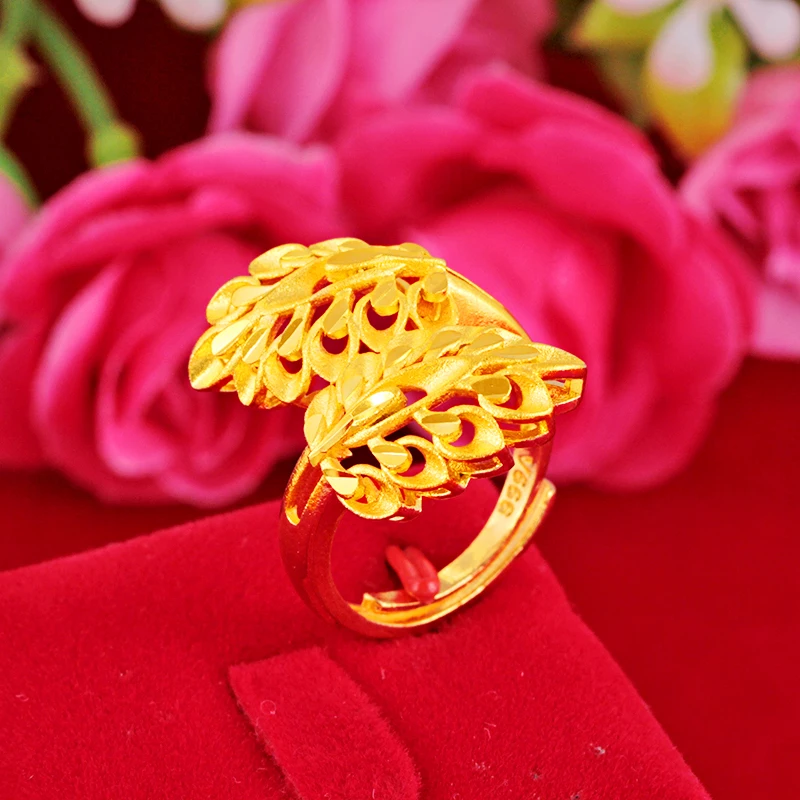 

24k gold Arabian gold jewelry female adjustable opening custom gold ring