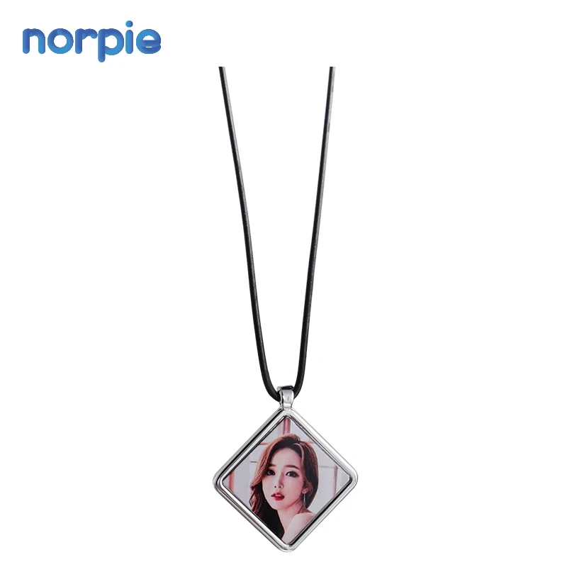 

Creative New Sublimation Item Square Shape Blank Necklace with Aluminum Sheet for DIY, Silver color