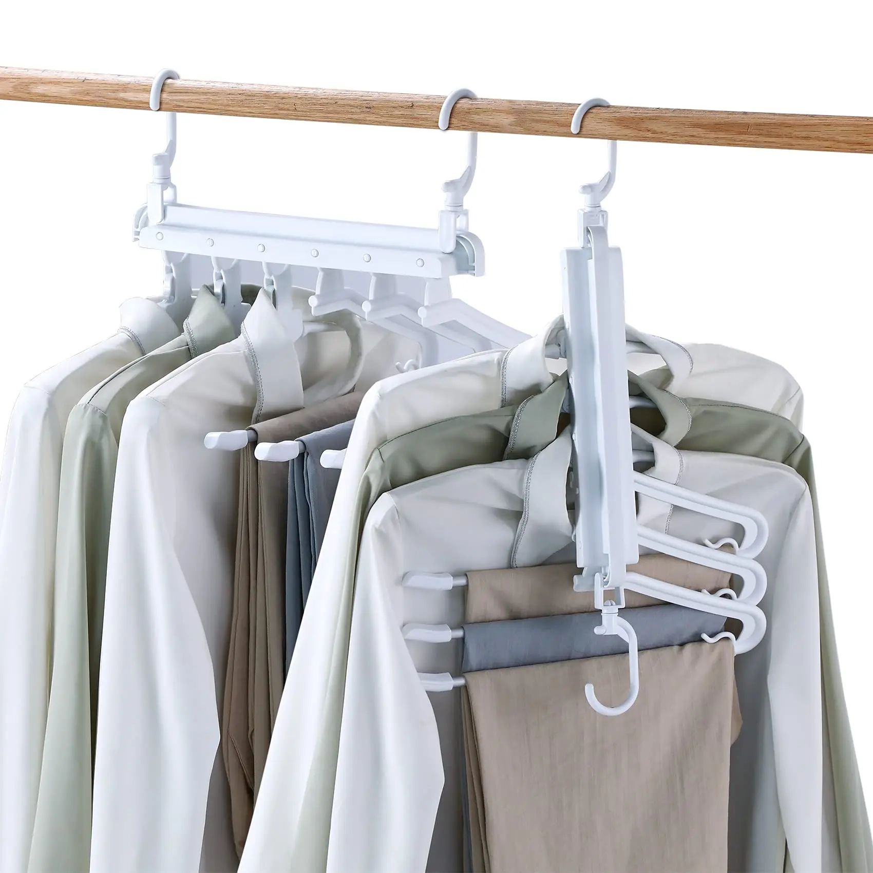 

JOYBOS Space Saving Hangers for Closet Organizer Suit Stacker Hangers for Clothes Coats Hangers Closet Organizer