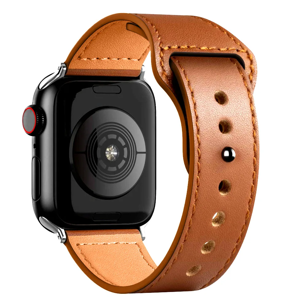 

Leather strap For Apple watch band 44mm 40mm 42mm 38mm 44 mm Smartwatch Accessories wristband bracelet iWatch 3 4 5 SE 6 7, Multi colors