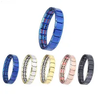 

D1996 Women Mens Silver Titanium Steel Magnet Chain Bracelets Magnetic Treatment Bangles Stainless Steel Bracelet