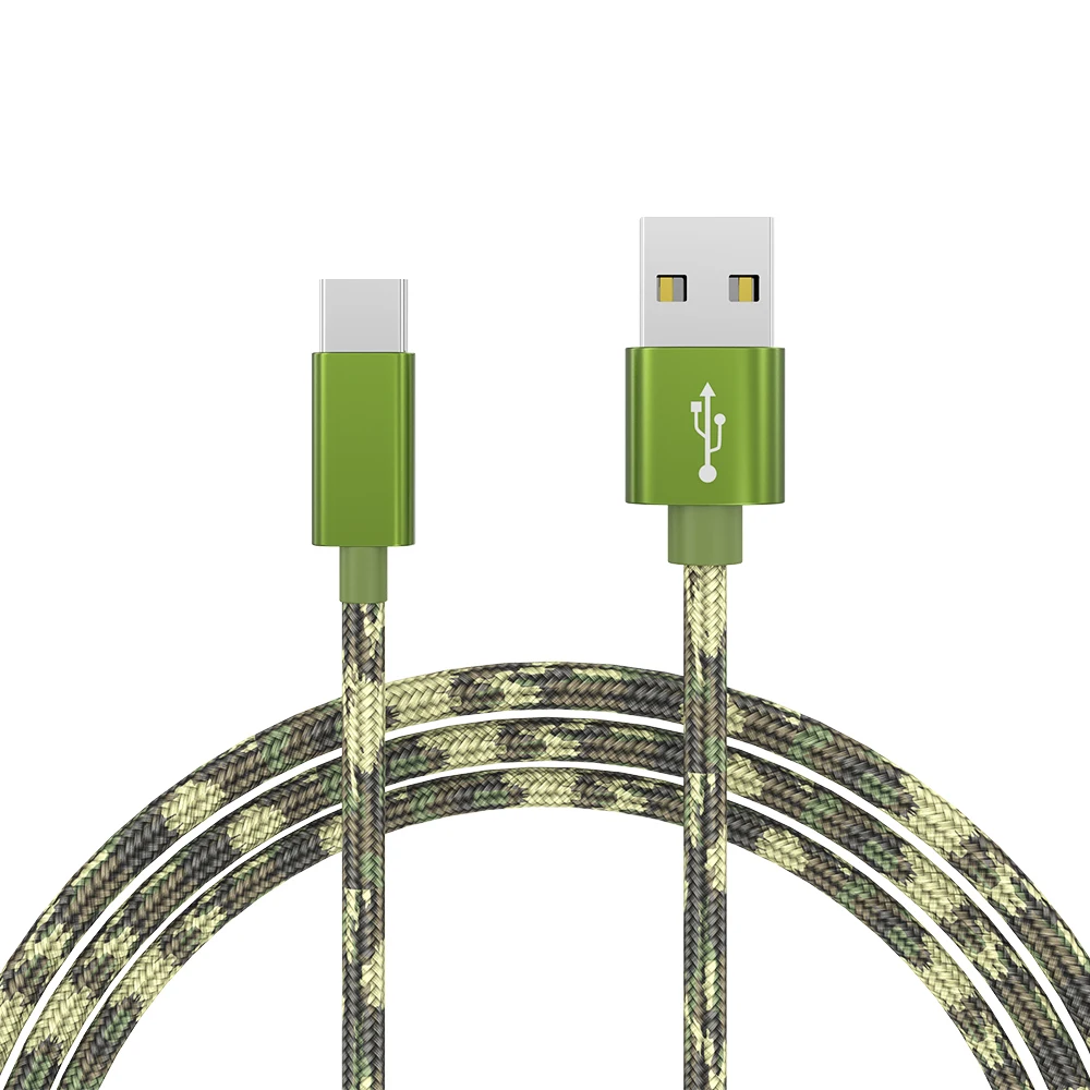 

Free Shipping 1 Sample OK RAXFLY Cheap Price Camouflage Color 1.5M Nylon Braided 2A Data And Charging Type C Usb 2.0 Cable