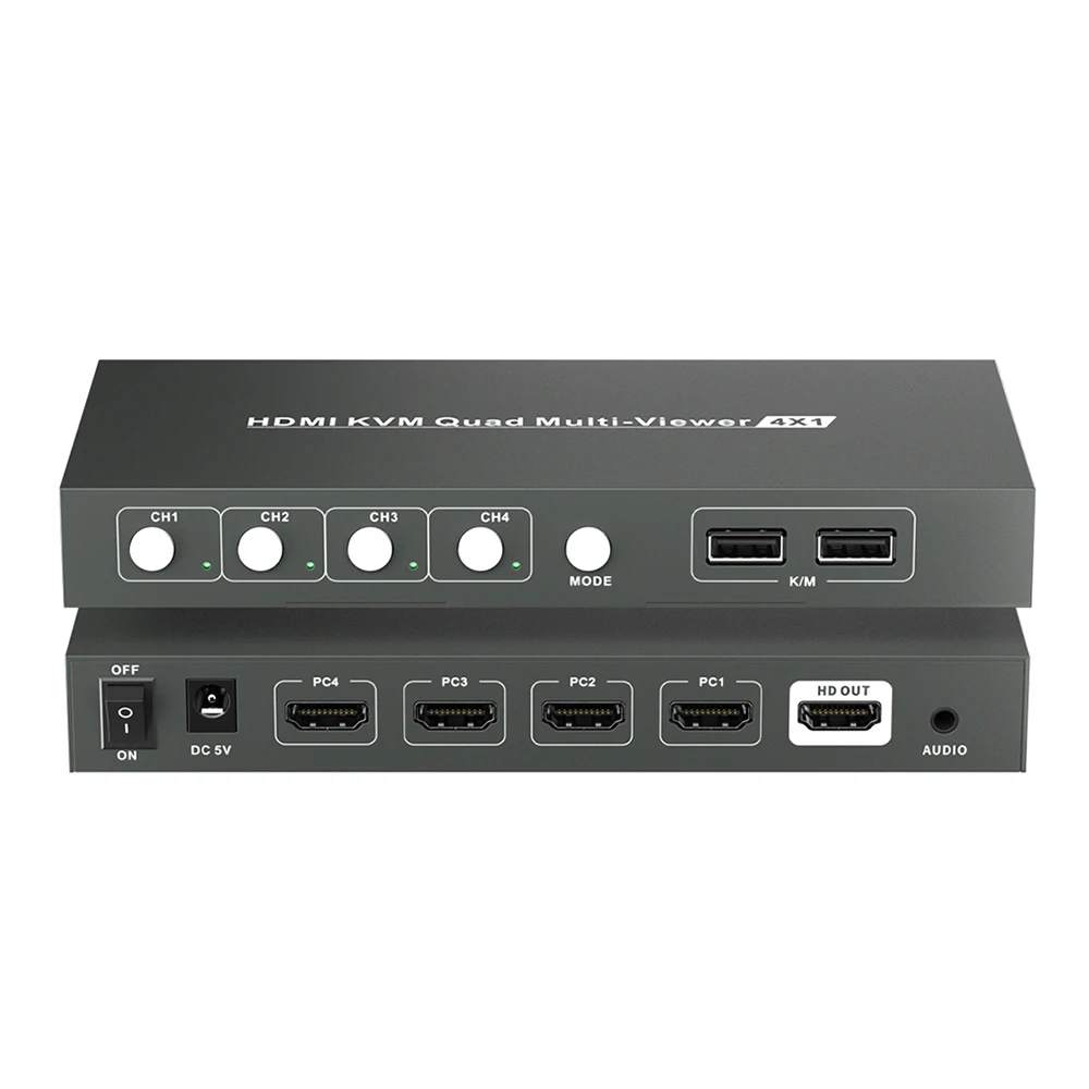 

HDMI Multiviewer Switch Support Mouse Sliding Screen Switching Control HDMIKvm 4*1 Multi-Viewer