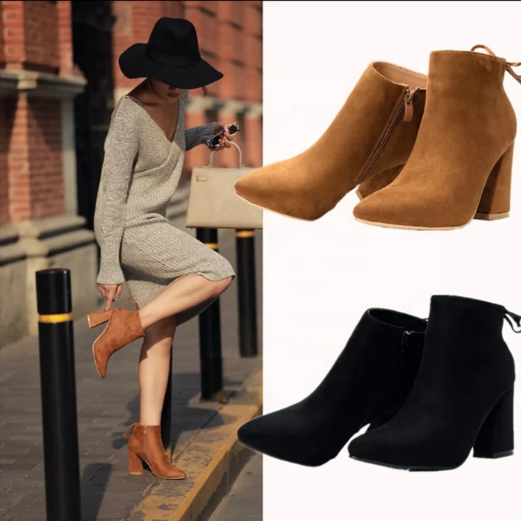 

B13515A cheap wholesale lady winter ankle suede boots