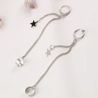 

Kpop Star Pendant Chain Earrings Long Ear Clips