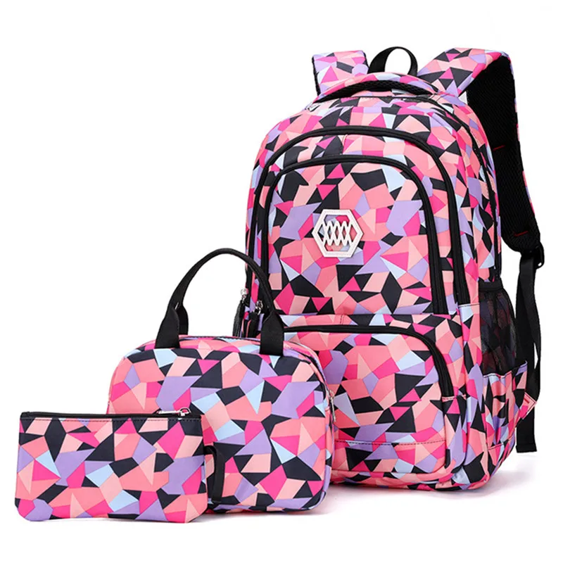 

Hot Sell 3pcs Set Primary Student Girls Backpack School Bag, Customized color