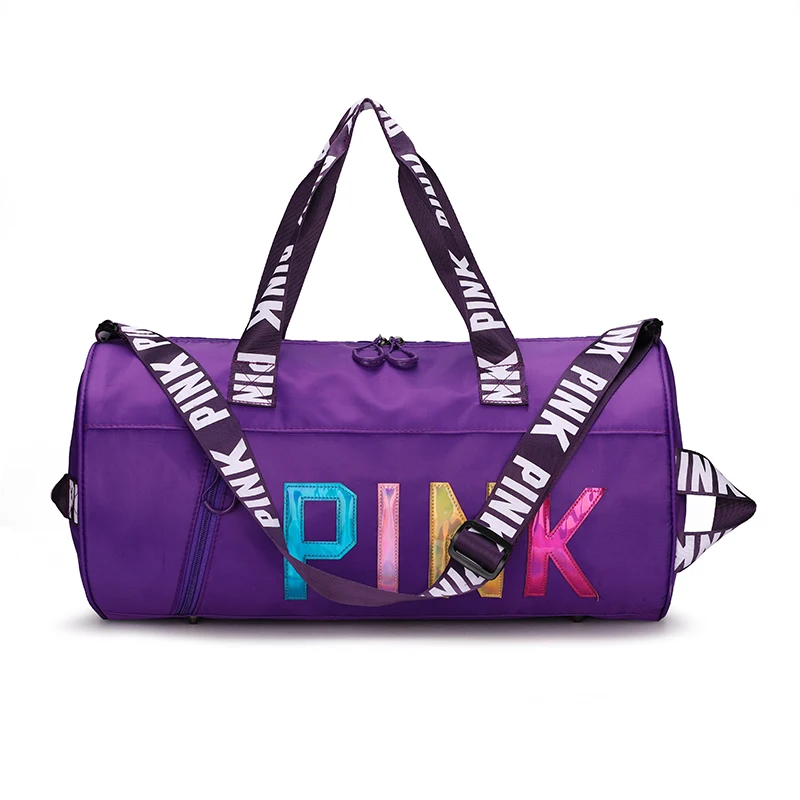 

Exclusive design glitter pink duffel bag high quality polyester women travel sport bags lightweight yoga bag with custom logo, Black/gray/blue/pink/purple/rose/navy