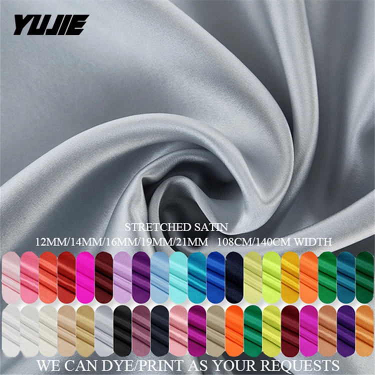 
2020 New Stretched Satin Fabric Satin Spandex Silk Satin Fabric Stretch 